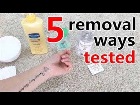 remove temporary tattoos from skin.